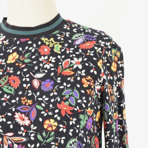 Zara Dark Floral Crew Neck Shift Dress - Picture 2 of 5